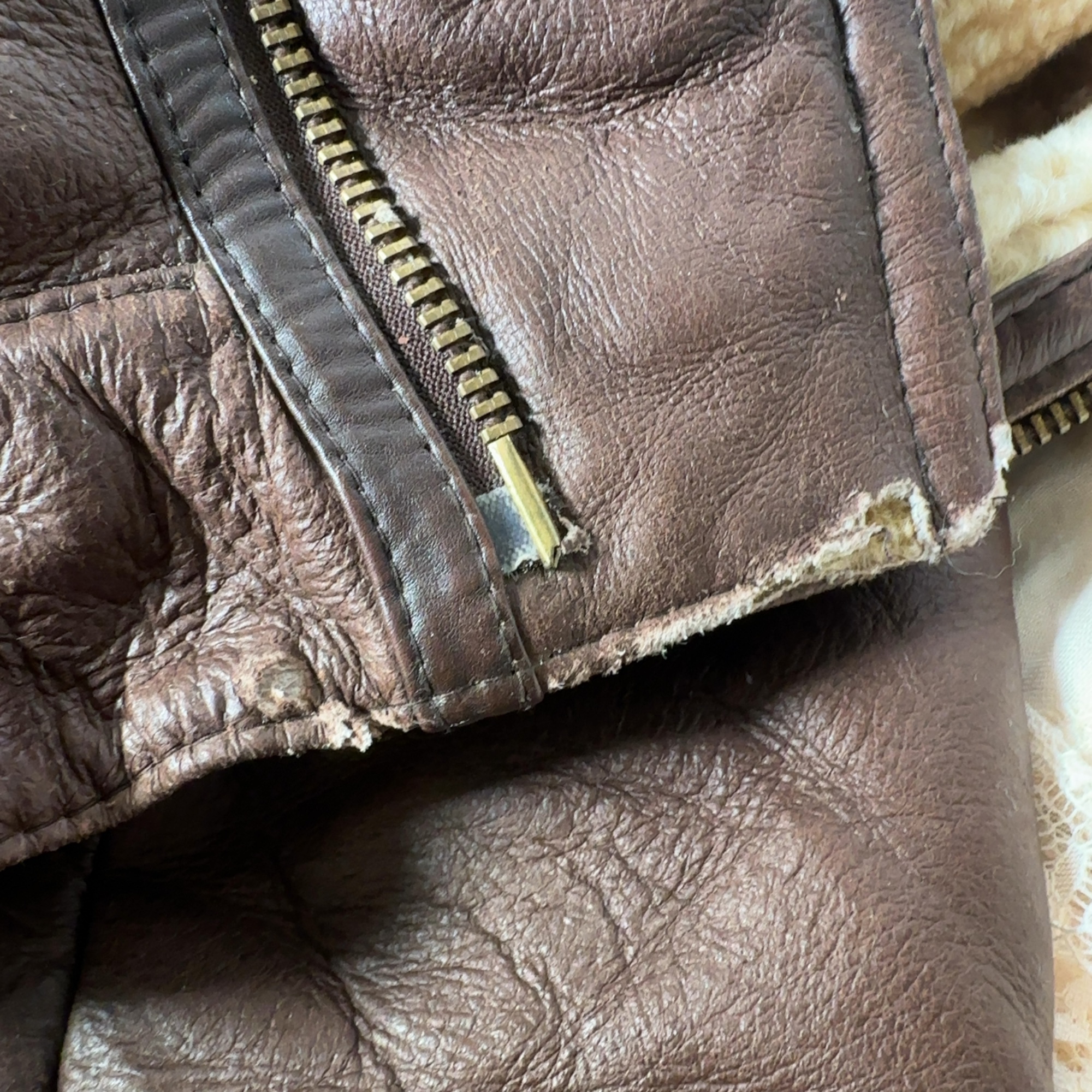 Paragon Leather Brown Shearling Lined Leather Jacket - Image 7