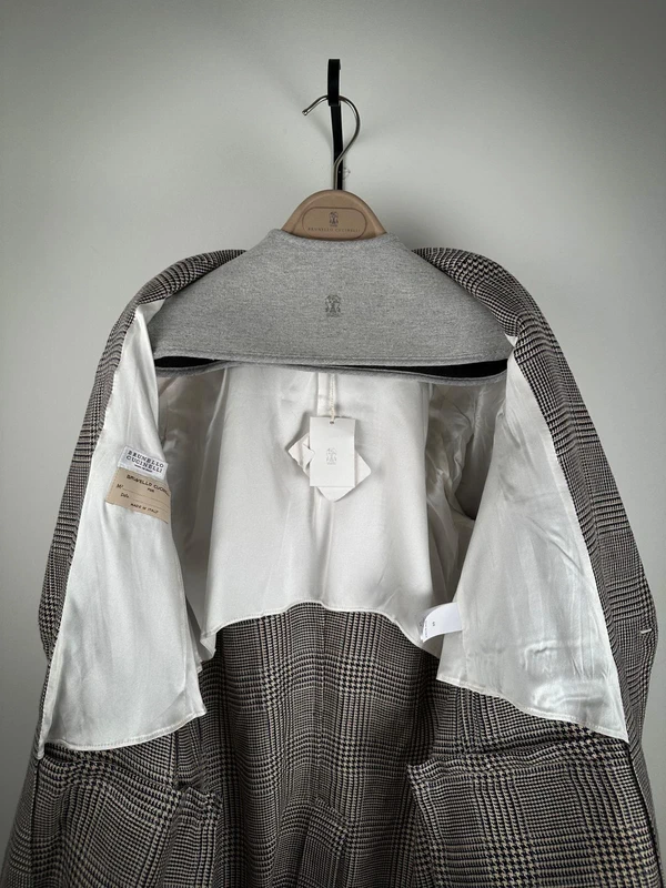 Double Breasted Checked Linen Blazer - Image 4