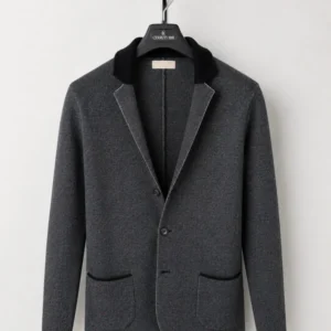 Falconeri Grey Merino Wool Relaxed Jacket