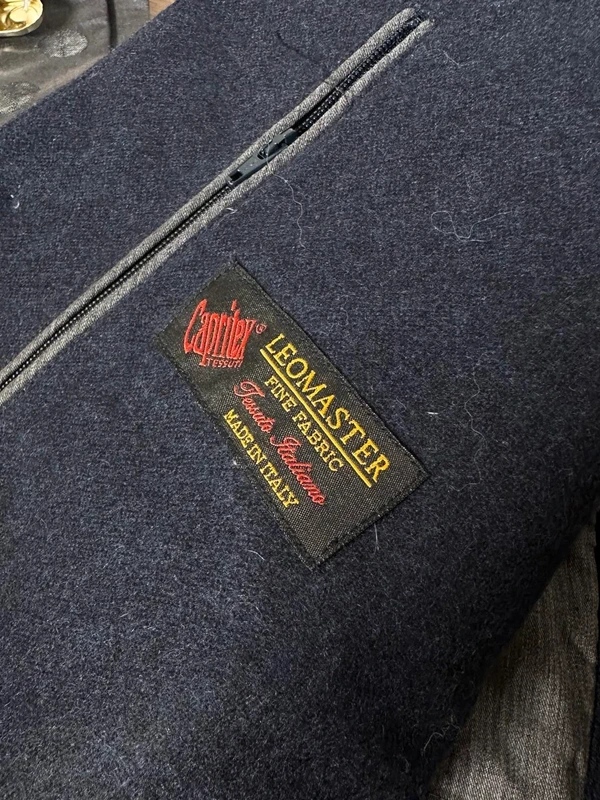 Padded Navy Wool Gillet Bodywarmer - Image 3