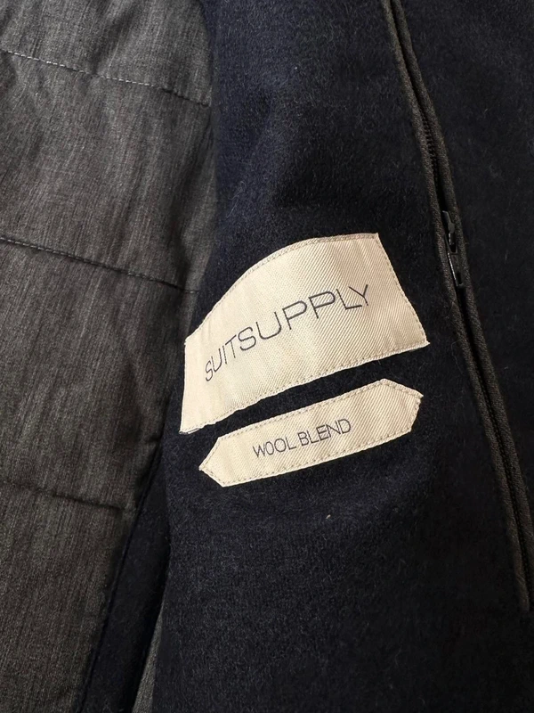 Padded Navy Wool Gillet Bodywarmer - Image 4