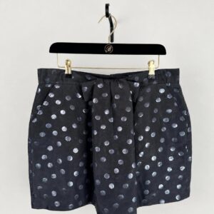 Jaeger Black & Silver Polka Dot Bow Mini Skirt
