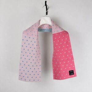 Drake’s Pink & Blue Polka Dot Lambswool Angora Scarf