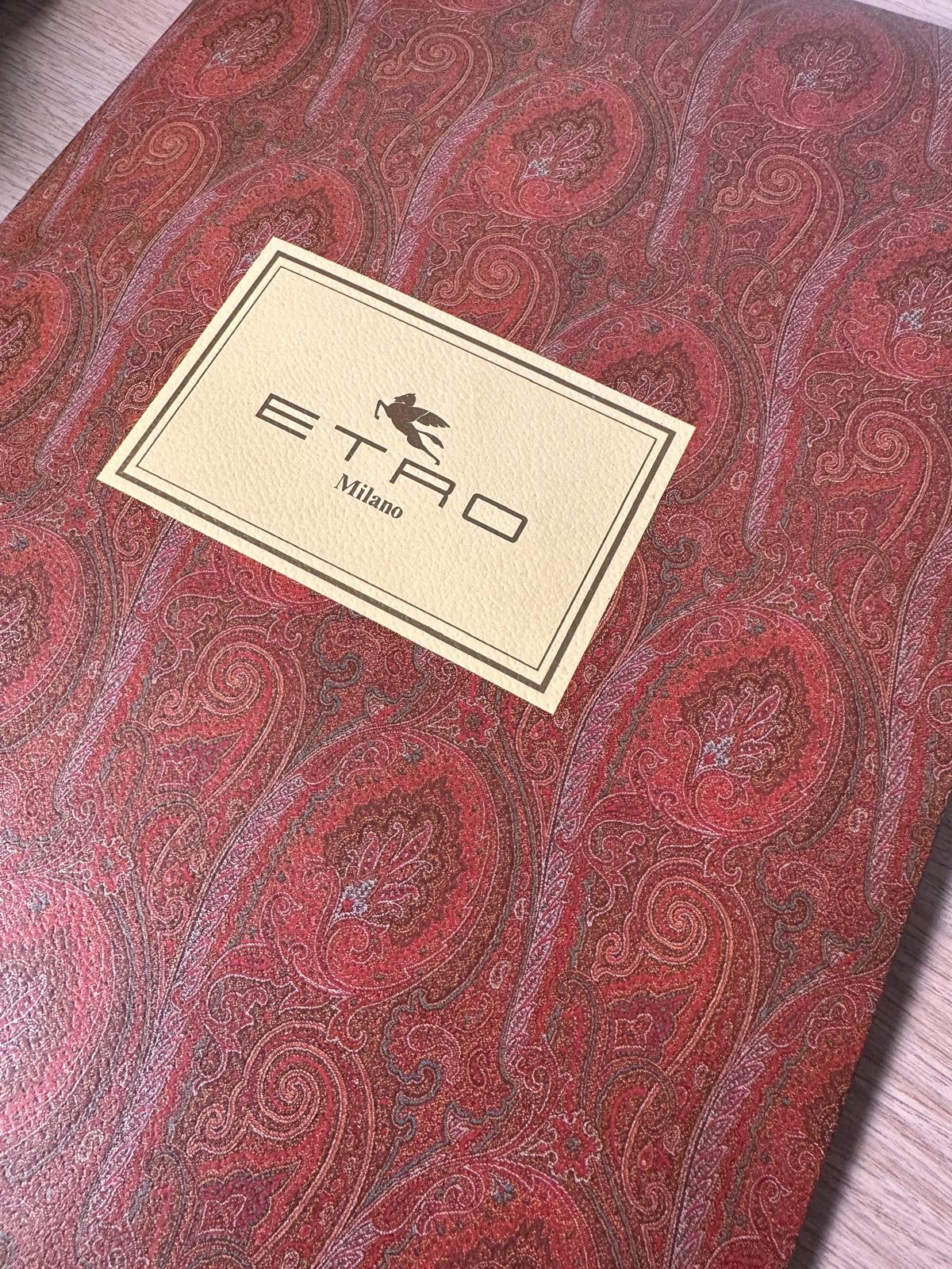 Etro Blue & Pink Paisley Silk Scarf - Image 3