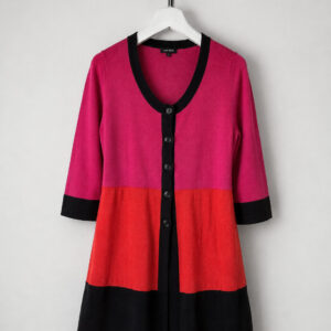 Jaeger Fuchsia Orange Long Cardigan