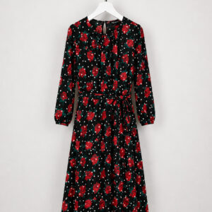 Kate Spade Black and Red Roses Dress