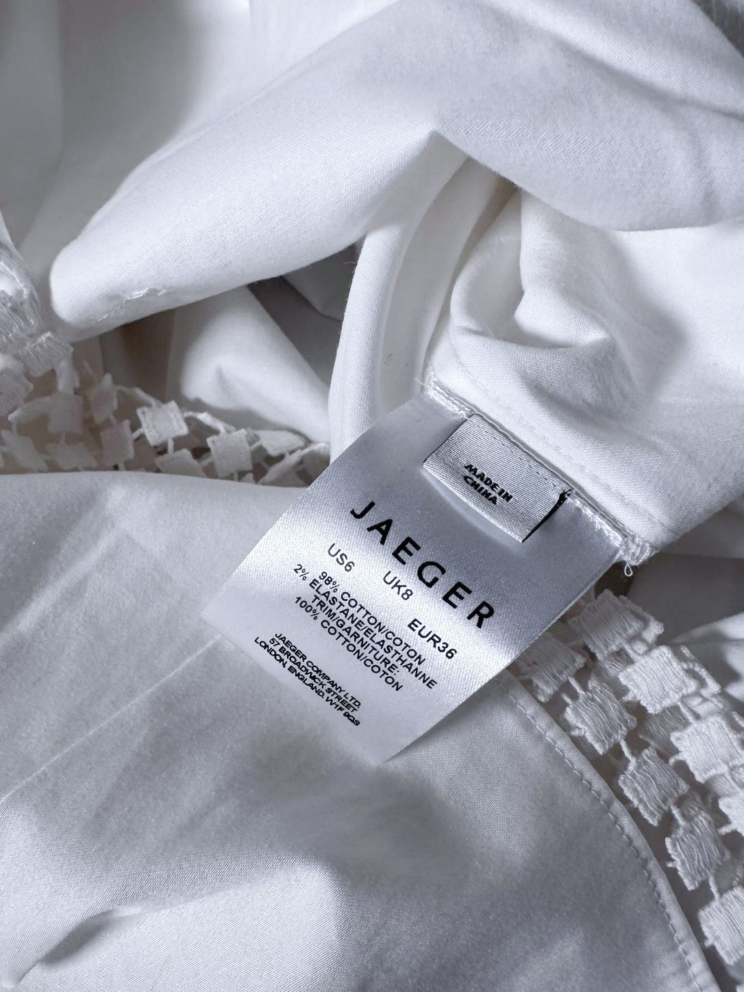 White Cotton Tunic Dress Jaeger - Image 5