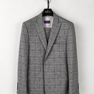 William Hunt Grey Prince of Wales Check Three Piece Suit