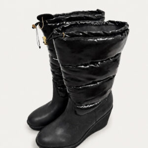 Lauren Ralph Lauren Black Padded Wedge Boots