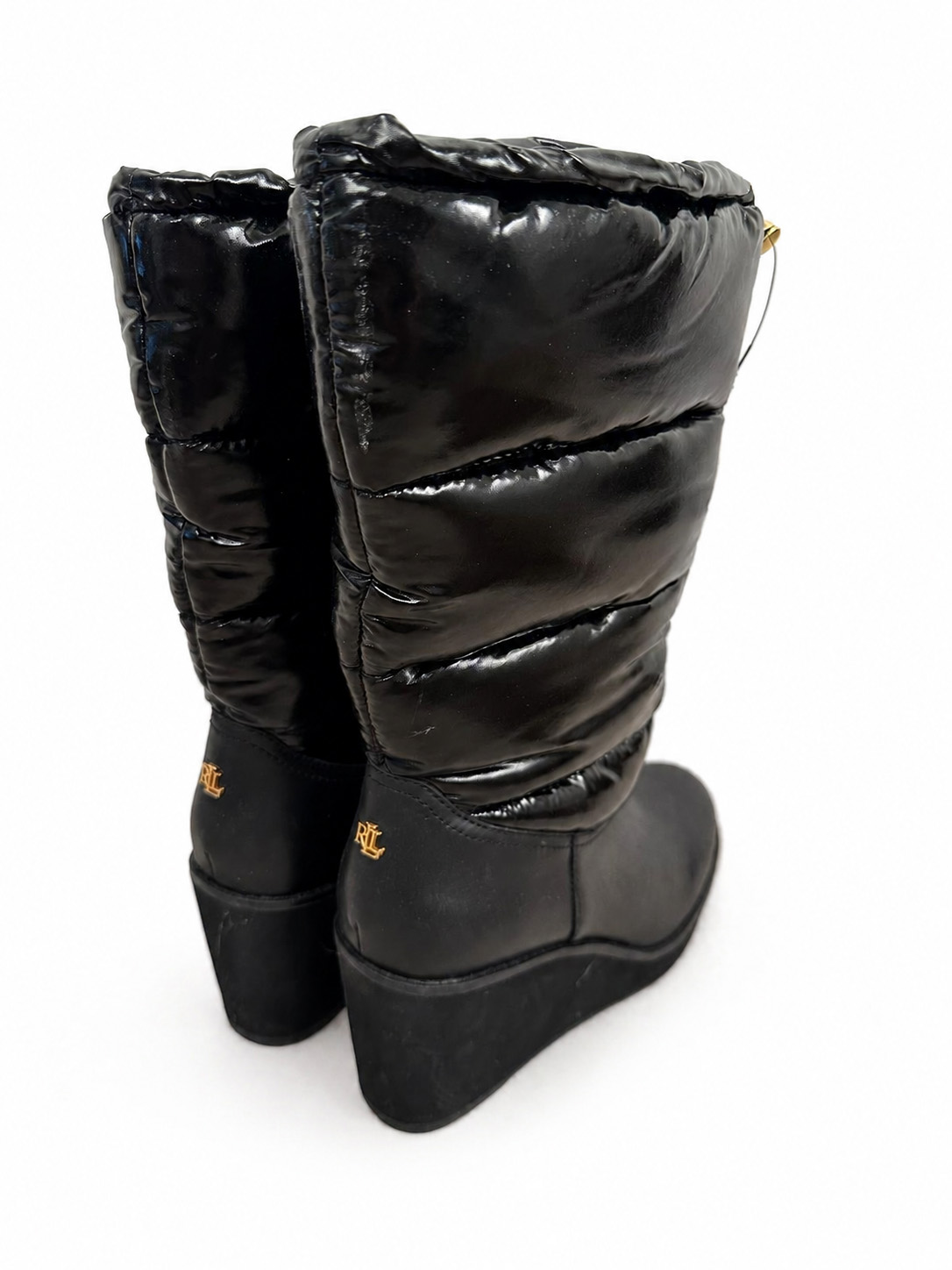 Lauren Ralph Lauren Black Padded Wedge Boots - Image 2
