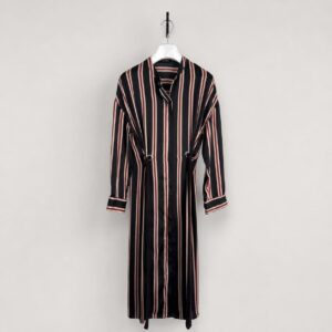 Zara Basic Navy Striped Belted Shirt Dress