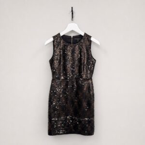 Coast Black & Bronze Sequin Sleeveless Shift Dress