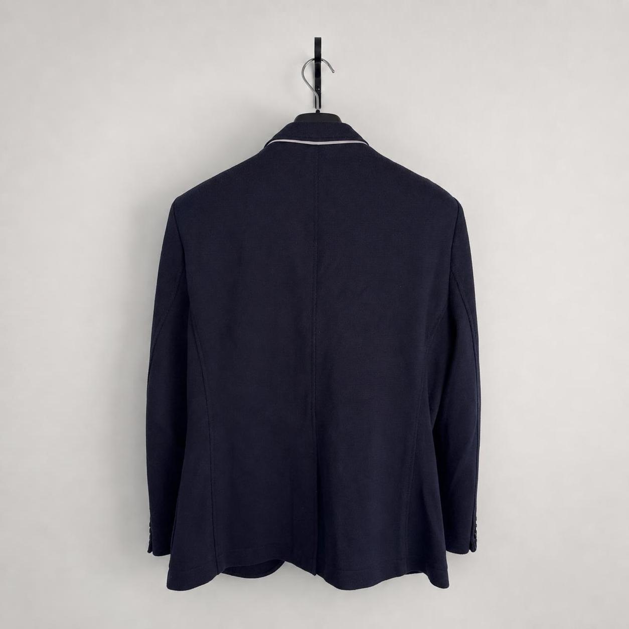 Zara Man Navy Textured Two-Button Blazer - Image 2