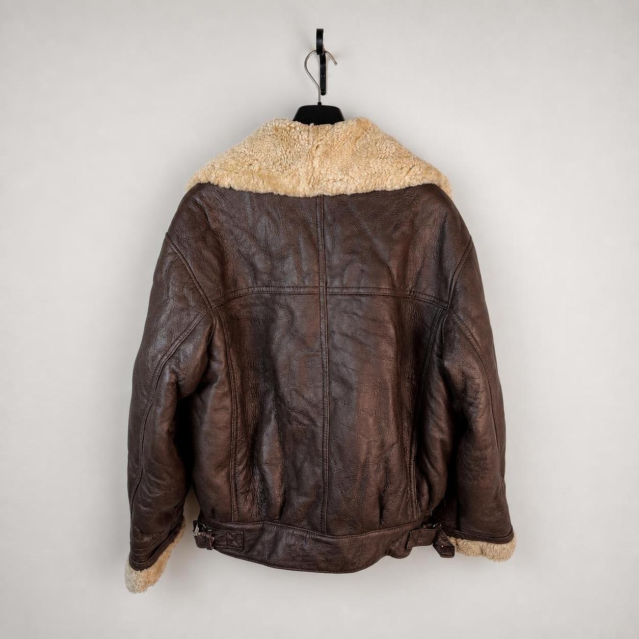 Paragon Leather Brown Shearling Lined Leather Jacket - Image 2