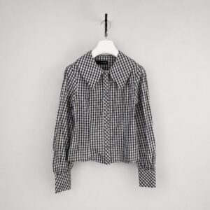 Zara Navy Blue & Beige Checked Cotton Shirt